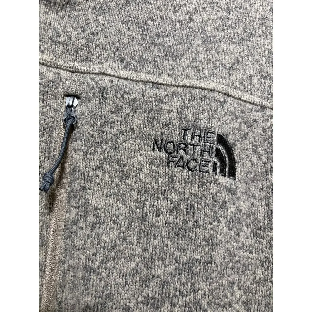 The North Face Men's XXL Fleece Pullover Gray Taupe Quarter Zip Chest Pocket